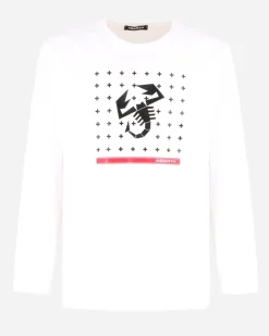 ABARTH - MAGLIA MANICA LUNGA BIANCA DA UOMO CON STAMPA