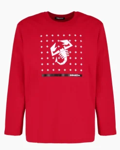 ABARTH - MAGLIA MANICA LUNGA ROSSA DA UOMO CON STAMPA