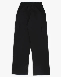 ACDC - PANTALONE  TUTA NERO CON TASCONI WIDE LEG PER RAGAZZA