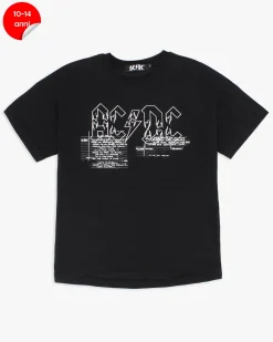 ACDC - TSHIRT MANICA CORTA NERA IN COTONE PER RAGAZZE