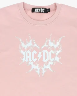 ACDC - TSHIRT MANICA CORTA ROSA IN COTONE PER REGAZZE