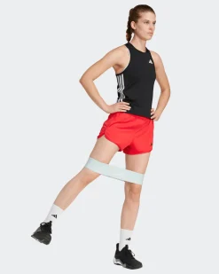 ADIDAS - CANOTTA SPORTIVA DONNA NERA CON BANDE BIANCHE  3S SJ - JE8693