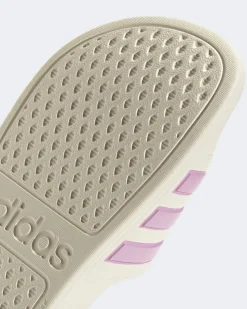 ADIDAS - CIABATTA ADILETTE BEIGE 3 BANDE LILLA - JS2498