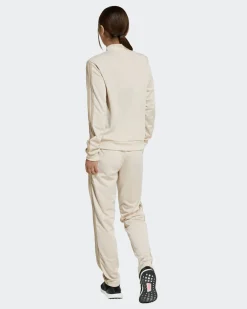 ADIDAS - COMPLETO TUTA BEIGE DA DONNA CON FELPA FULL ZIP 3 STRISCE - KB8162