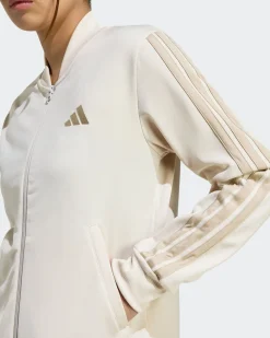 ADIDAS - COMPLETO TUTA BEIGE DA DONNA CON FELPA FULL ZIP 3 STRISCE - KB8162