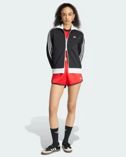 ADIDAS - FELPA BECKENBAUER FULL ZIP NERA CON DETTAGLI BIANCHI DA DONNA, KV9560
