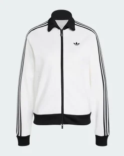 ADIDAS - FELPA BECKENBAUER FULL ZIP BIANCA CON DETTAGLI NERI DA DONNA, KV9565