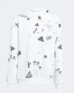 ADIDAS - FELPA BRAND LOVE ALLOVER PRINT CREW JUNIOR - IA1575
