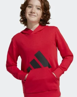 ADIDAS - FELPA CON CAPPUCCIO BL FT HD 280 JUNIOR ROSSO - JE1389