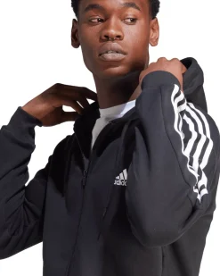 ADIDAS - FELPA CON CAPPUCCIO ESSENTIALS FLEECE 3-STRIPES FULL-ZIP - IB4029
