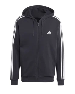 ADIDAS - FELPA CON CAPPUCCIO ESSENTIALS FLEECE 3-STRIPES FULL-ZIP - IB4029