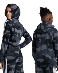 ADIDAS - FELPA CON CAPPUCCIO GRIGIO JUNIOR CAMOUFLAGE FT HD - IV7302