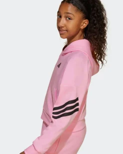 ADIDAS - FELPA FULL ZIP CON CAPPUCCIO RAGAZZAROSA  FUTURE ICONS 3-STRIPES  HOODIE - JD1300