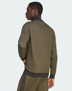 ADIDAS - FELPA TRACK TOP ICONICO VERDE CON DETTAGLI NERI DA UOMO, KT5043