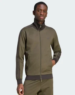 ADIDAS - FELPA TRACK TOP ICONICO VERDE CON DETTAGLI NERI DA UOMO, KT5043