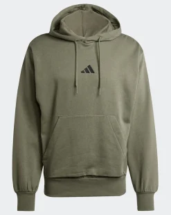 ADIDAS - FELPA UOMO CON CAPPUCCIO VERDE FEELCOZY - JE3799