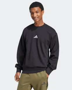ADIDAS - FELPA  UOMO NERA PERFORMANCE ESSENTIALS BIG LOGO FRENCH TERRY - IN6160