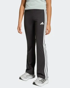 ADIDAS - LEGGINGS FLARED NERO TRAIN ESSENTIAL 3 STRISCE PER RAGAZZI