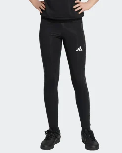 ADIDAS - LEGGINGS JUNIOR NERI  CON 3 STRISCE ANIMALIER - KC5451