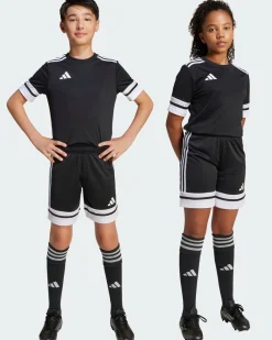 ADIDAS - PANTALONCINO DA ALLENAMENTO JUNIOR NERO E BIANCO SQUA25  - JJ2417