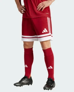 ADIDAS -PANTALONCINO DA CALCIO UOMO ROSSO E BIANCO SQUA25 -JE7745