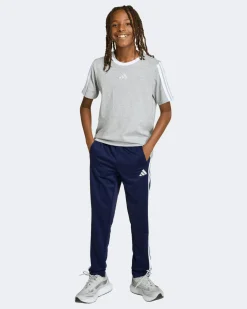 ADIDAS - PANTALONE TUTA  JUNIOR (7-15 ANNI) TR-ES 3S  BLU CON DETTAGLI BIANCHI - KE6072