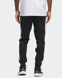 ADIDAS - PANTALONI TUTA DA UOMO NERI  ESSENTIALS 3 - STRIPES FELPATI  -JD1861