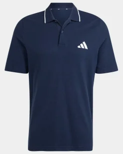 ADIDAS - POLO BLU MEZZA MANICA DA UOMO CON RIGHINO SUL COLLETTO - JE9021