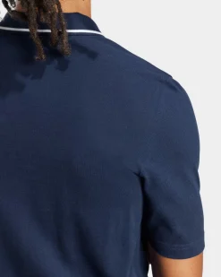 ADIDAS - POLO BLU MEZZA MANICA DA UOMO CON RIGHINO SUL COLLETTO - JE9021
