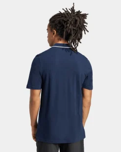 ADIDAS - POLO BLU MEZZA MANICA DA UOMO CON RIGHINO SUL COLLETTO - JE9021
