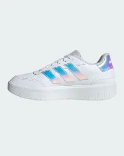 ADIDAS - SCARPA COURTBLOCK BOLD BIANCA CON BANDE IRIDESCENTI JI2205