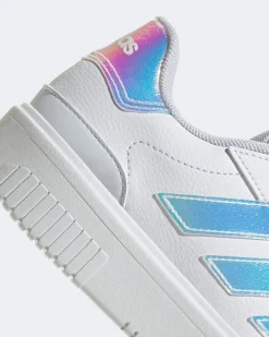 ADIDAS - SCARPA COURTBLOCK BOLD BIANCA CON BANDE IRIDESCENTI JI2205