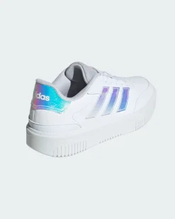 ADIDAS - SCARPA COURTBLOCK BOLD BIANCA CON BANDE IRIDESCENTI JI2205