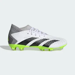 ADIDAS - Scarpa da calcio bianche e nere con dettagli verde lime - PREDATOR ACCURACY 3 FG