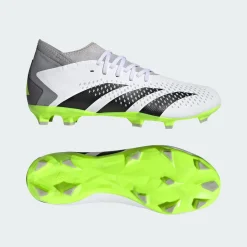 ADIDAS - Scarpa da calcio bianche e nere con dettagli verde lime - PREDATOR ACCURACY 3 FG