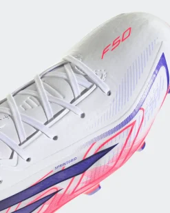 ADIDAS - SCARPA DA CALCIO F50 HYPERFAST LEAGUE FG BIANCA, ROSA FLUO E VIOLA DA UOMO, KJ3412