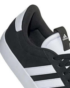 ADIDAS - Scarpa da uomo nera e bianca in VERA PELLE scamosciata - VL COURT 3.0 ID6278
