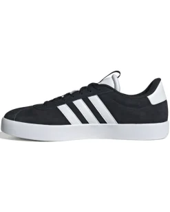 ADIDAS - Scarpa da uomo nera e bianca in VERA PELLE scamosciata - VL COURT 3.0 ID6278