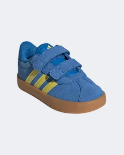 ADIDAS - SCARPA SNEAKERS VL COURT 3.0 SCAMOSCIATA BLU 20-27 JH6306