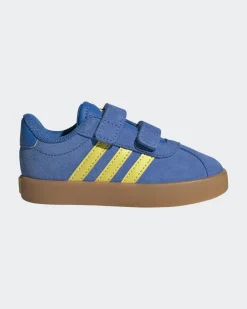 ADIDAS - SCARPA SNEAKERS VL COURT 3.0 SCAMOSCIATA BLU 20-27 JH6306