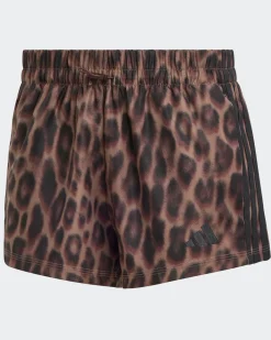ADIDAS - SHORT AOP 3S WV LEOPARDATI MARRONE E NERO DA DONNA,  JZ0199