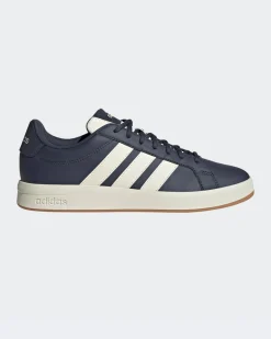 ADIDAS - SNEAKERS UOMO BLU E BIANCA GRAND COURT BASE 3.0 - HQ0071