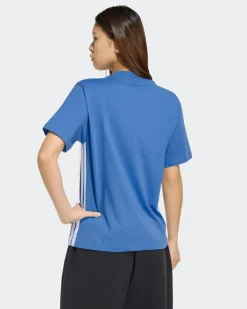 ADIDAS - T-SHIRT AZZURRA DA DONNA ESSENTIAL IN COTONE - KC5197
