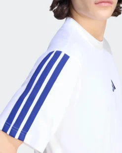 ADIDAS - TSHIRT BIANCA  DA UOMO CON 3 BANDE - KE5606