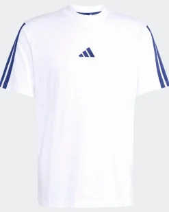 ADIDAS - TSHIRT BIANCA  DA UOMO CON 3 BANDE - KE5606