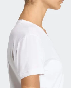ADIDAS - T-SHIRT BIANCA PER ALLENAMENTO DA DONNA SCOLLO A V - KB9595