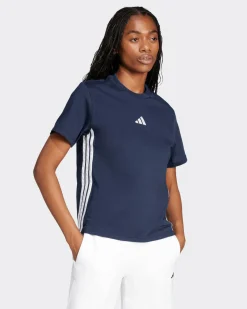 ADIDAS - T-SHIRT BLU DA DONNA ESSENTIAL IN COTONE -  JD0843
