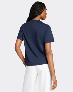 ADIDAS - T-SHIRT BLU DA DONNA ESSENTIAL IN COTONE -  JD0843