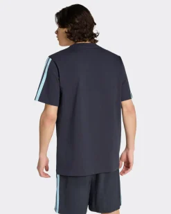 ADIDAS - TSHIRT BLU  DA UOMO CON 3 BANDE - KE5605