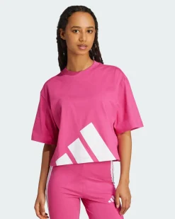 ADIDAS - T-SHIRT DONNA MEZZA MANICA FUXIA CON LOGO STAMPATO -JG8728